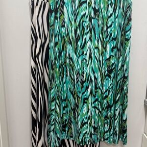 Pair of 2 Pretty, Easy, Stretch, Lightweight Summer Midi-Maxi Skirt, Size XL, EC